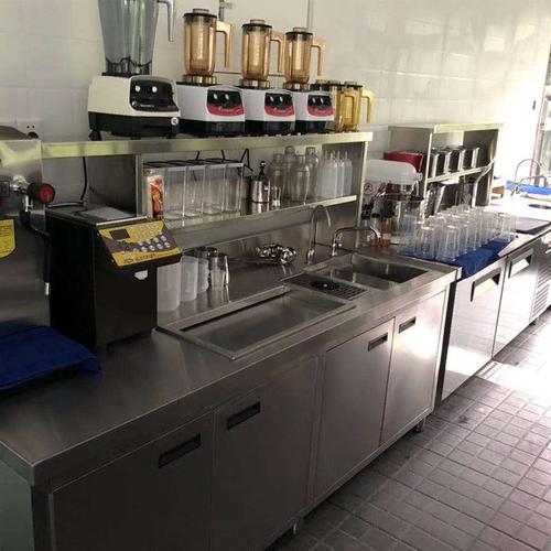 厂家直销 商用奶茶店水吧台 冷饮店操作水吧台工作台 奶茶店设备